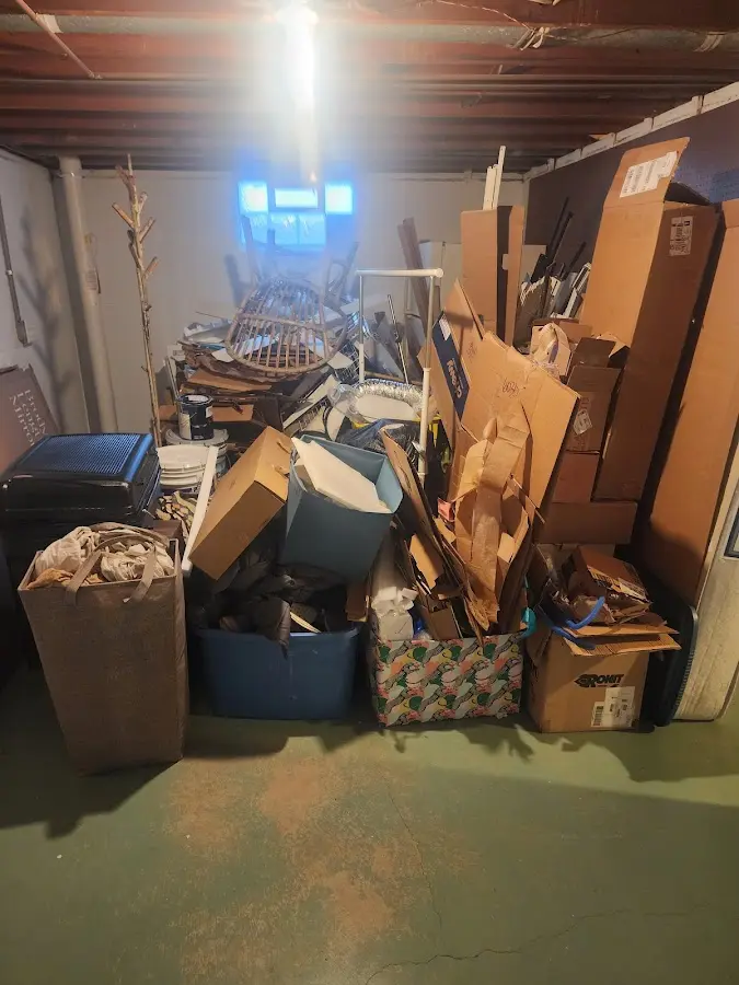 Roll-off dumpster container at job site for 20 Yard Dumpster Rental in Smithfield